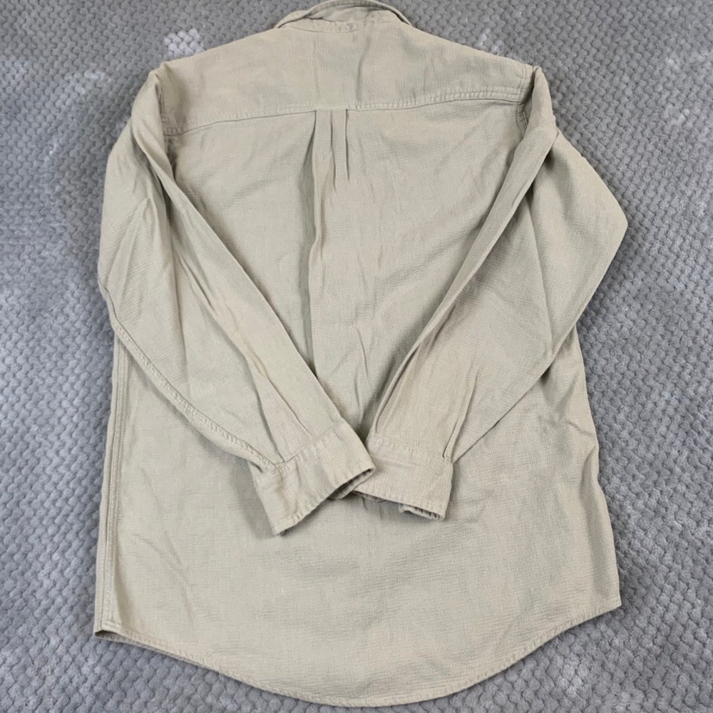 LL Bean Cool Weave Mens Medium Khaki Cotton Long Sleeve Button Down Shirt - Picture 5 of 9